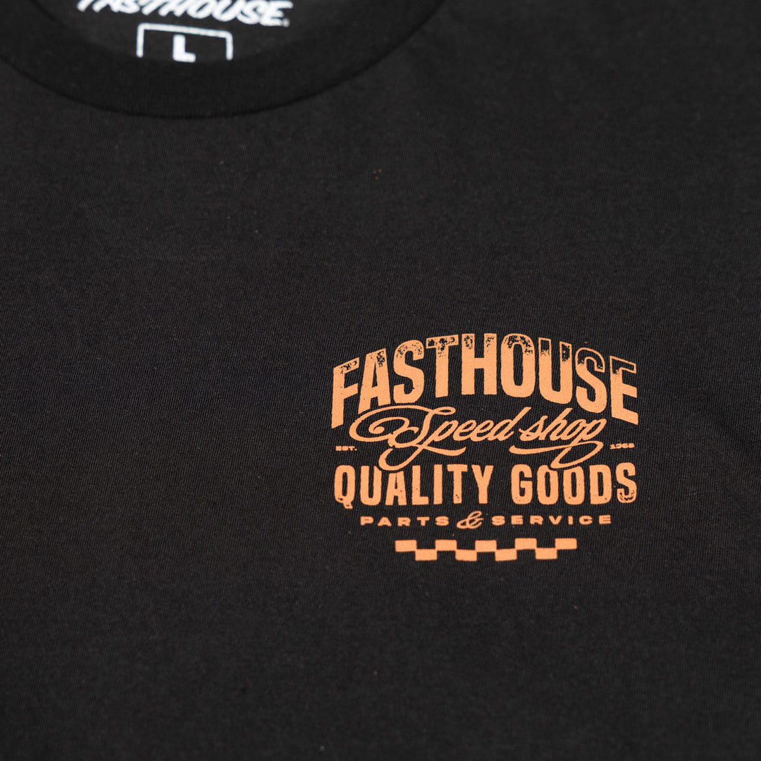 Fasthouse Virtue SS Tee Black - Close-Up of Graphic on Front