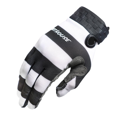 Fasthouse Vapor Jailbird Gloves Black/White - Back of Right Hand View