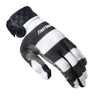 Fasthouse Vapor Jailbird Gloves Black/White - Back of Left Hand View