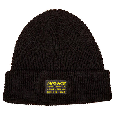 Fasthouse Waffle Beanie Black - Front View