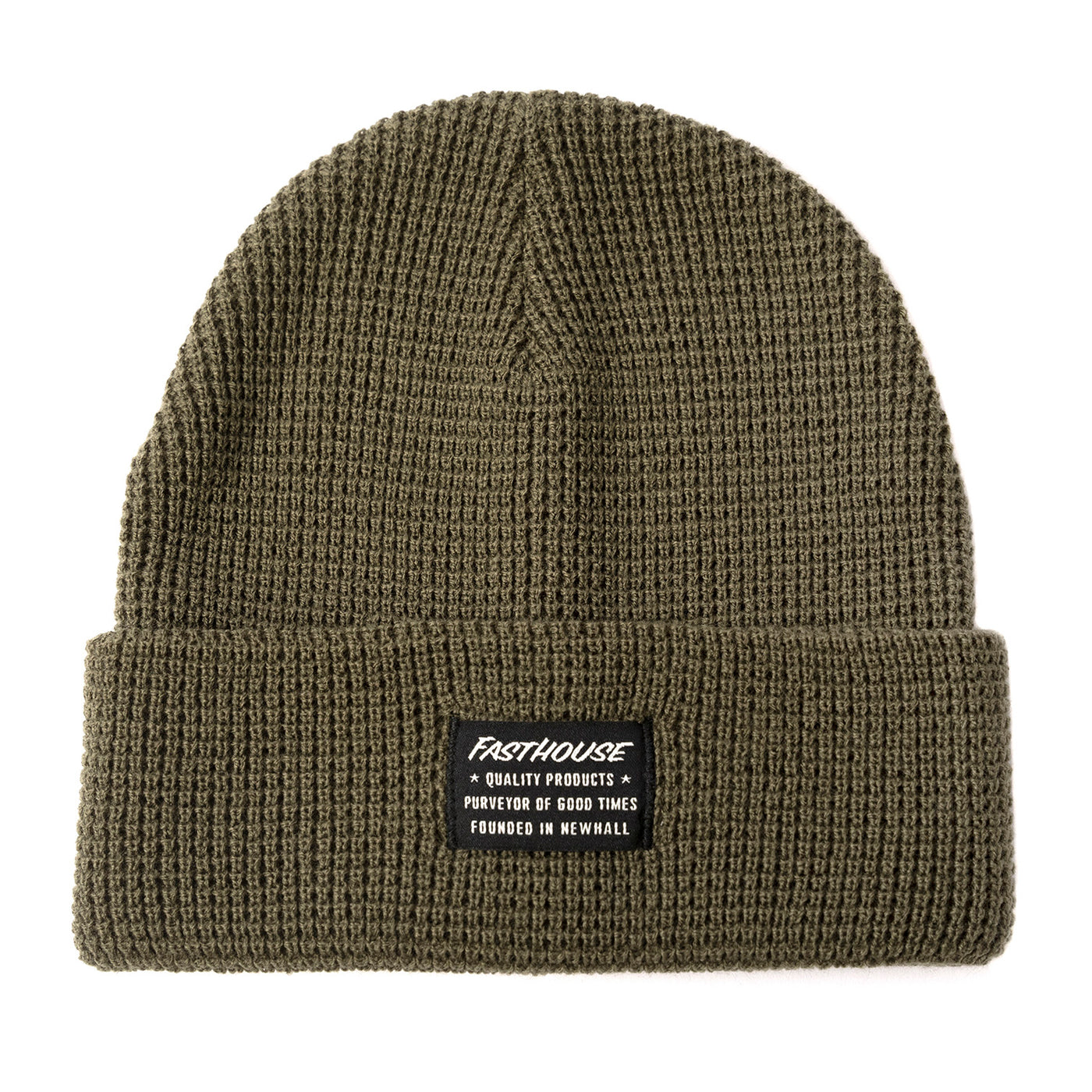 Fasthouse Waffle Beanie Olive - Front View