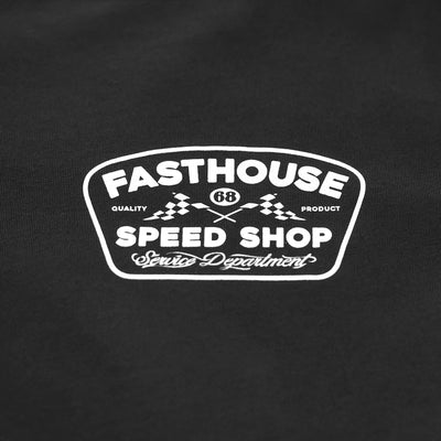 Fasthouse Wedged Tee Black - Close-Up of Graphic on Front