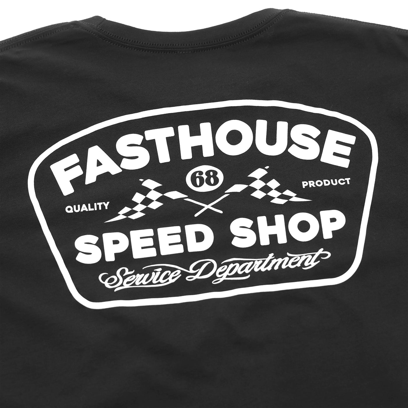 Fasthouse Wedged Tee Black - Close-Up of Graphic on Back