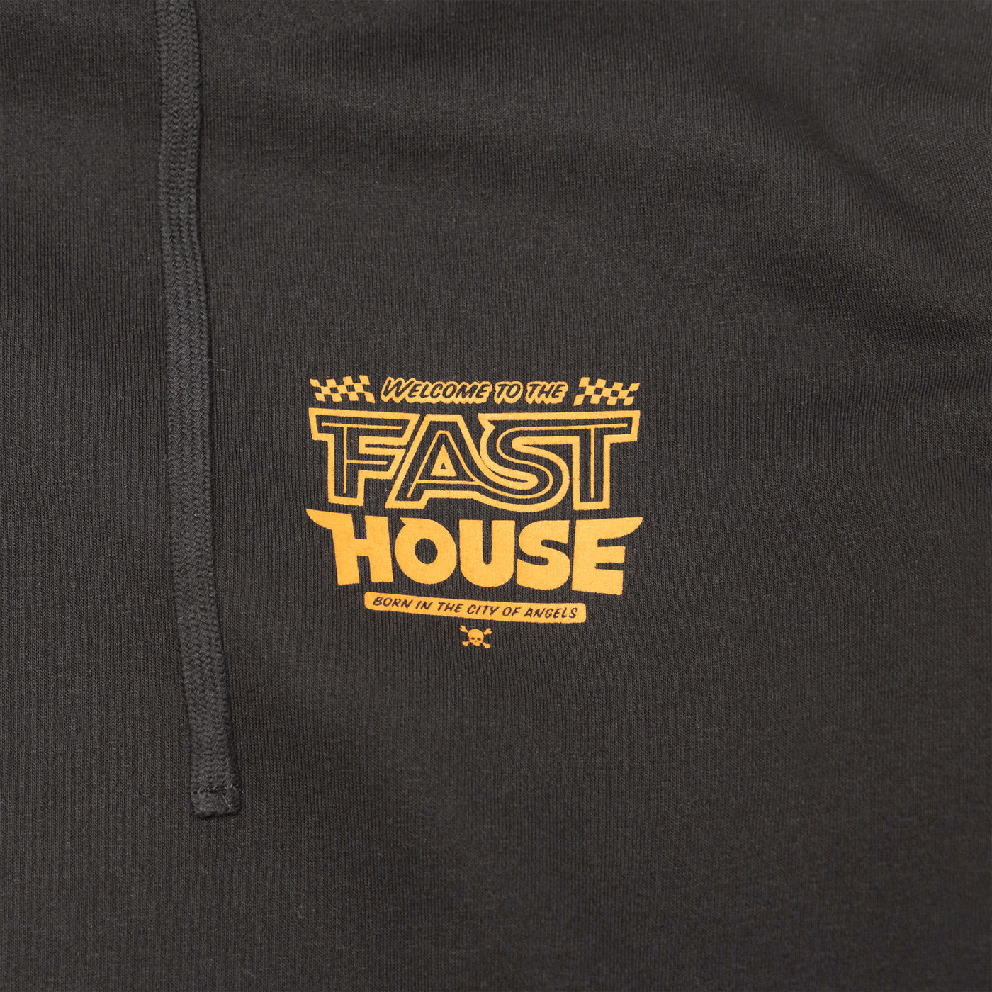 Fasthouse Weekend Hooded Pullover Black - Close-Up of Graphic on Front