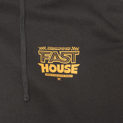 Fasthouse Weekend Hooded Pullover Black - Close-Up of Graphic on Front