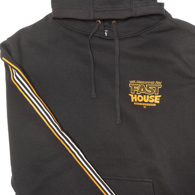 Fasthouse Weekend Hooded Pullover Black - Close-Up of Graphic on Sleeve