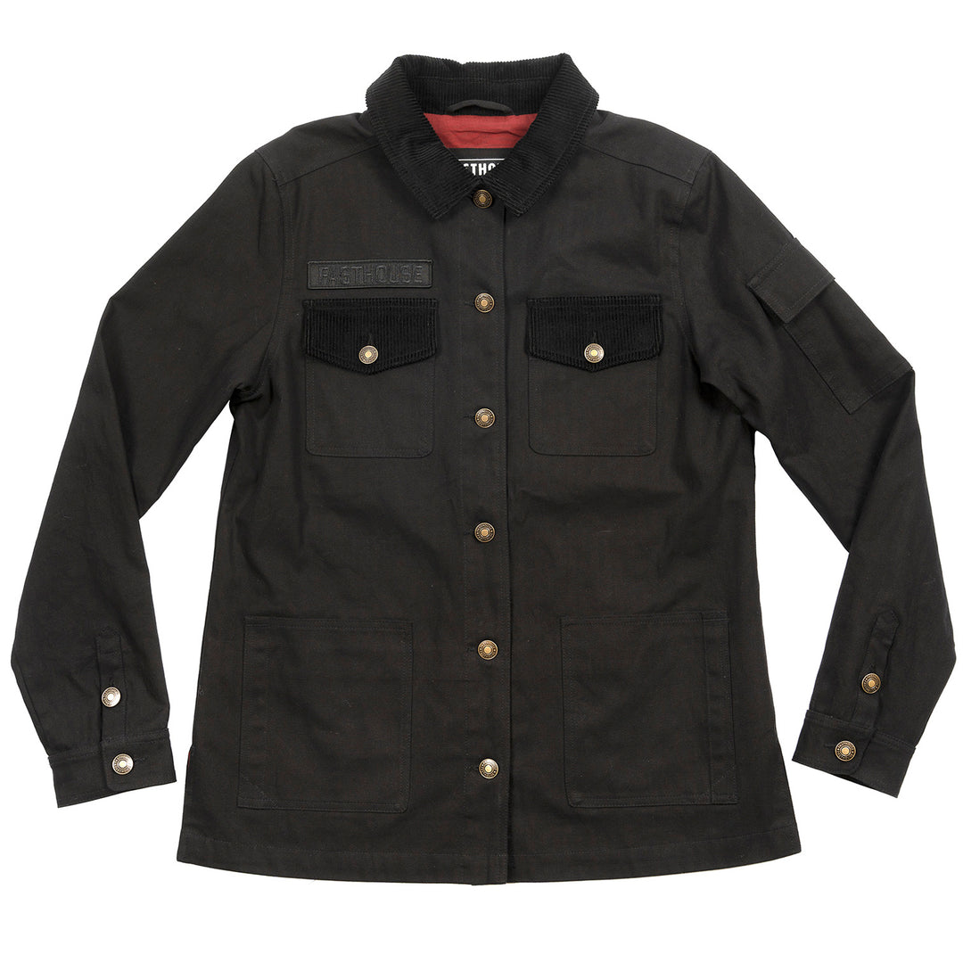 Fasthouse Women's Grafter Chore Coat Black - Front View