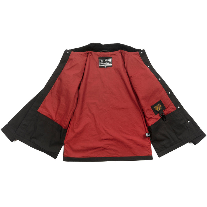 Fasthouse Women's Grafter Chore Coat Black - Front View of Open Coat