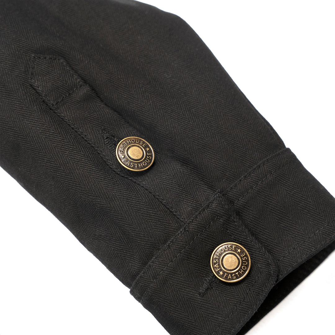 Fasthouse Women's Grafter Chore Coat Black - Close-Up of Buttons on Wrist