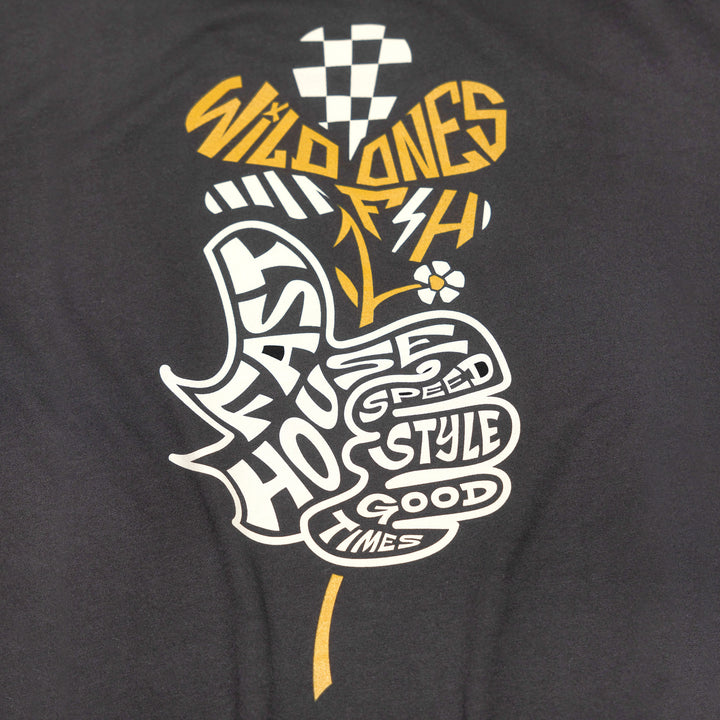 Fasthouse Women's Garden Party SS Tee Black - Close-Up of Graphic on Rear