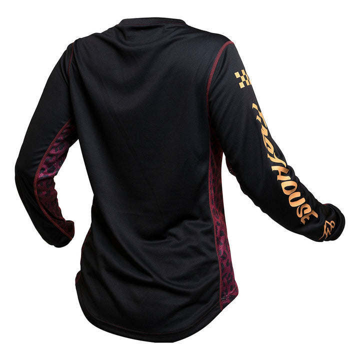 Fasthouse Women's Grindhouse Golden Script Jersey Black - Rear View