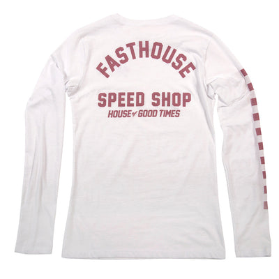 Fasthouse Women's Haven Long Sleeve Tee White - Rear View