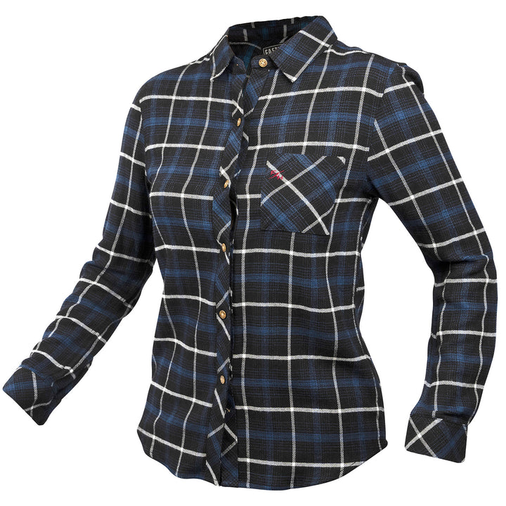 Fasthouse Women's Honey Flannel Dust Blue/Black - Front View