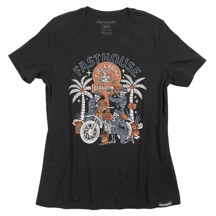 Fasthouse Women's Macabre Tee Black Mineral Wash - Front View
