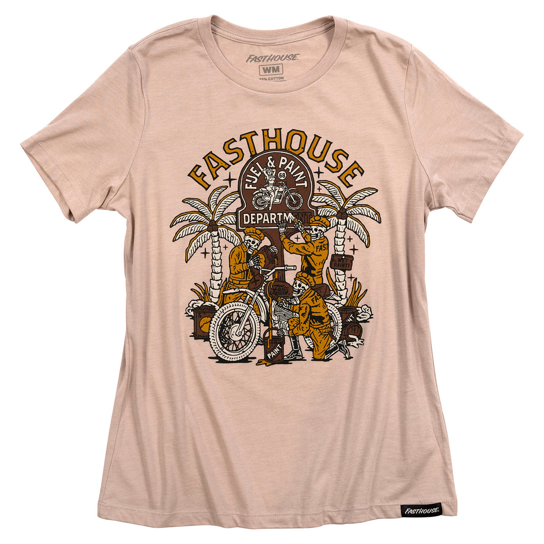 Fasthouse Women's Macabre Tee Heather Pink Gravel - Front View