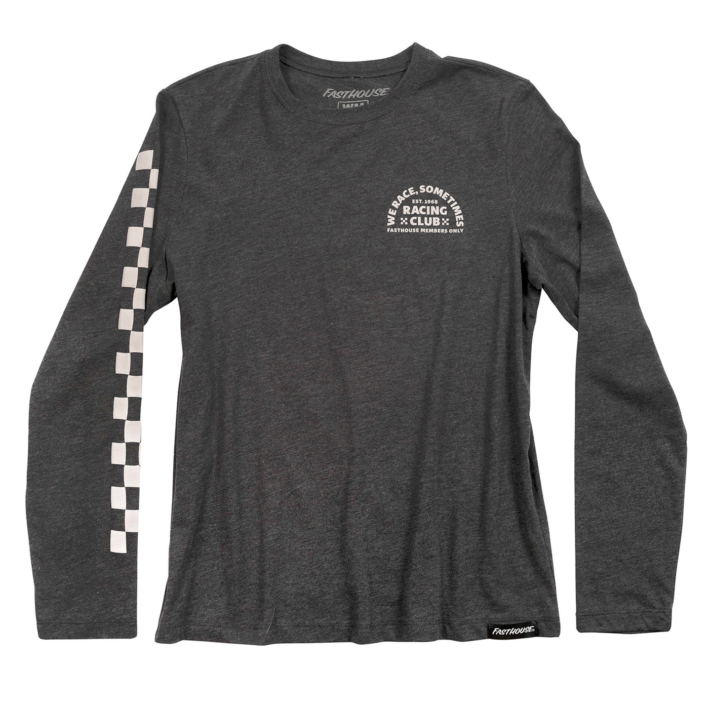 Fasthouse Women's Members Only Long Sleeve Tee Dark Heather - Front View