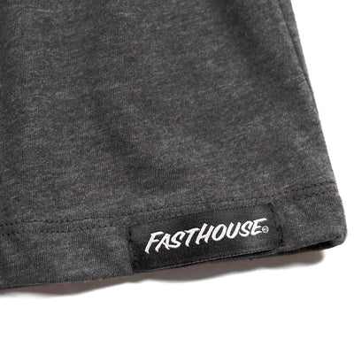 Fasthouse Women's Members Only Long Sleeve Tee Dark Heather - Close-Up of Tag Sewn into Hem