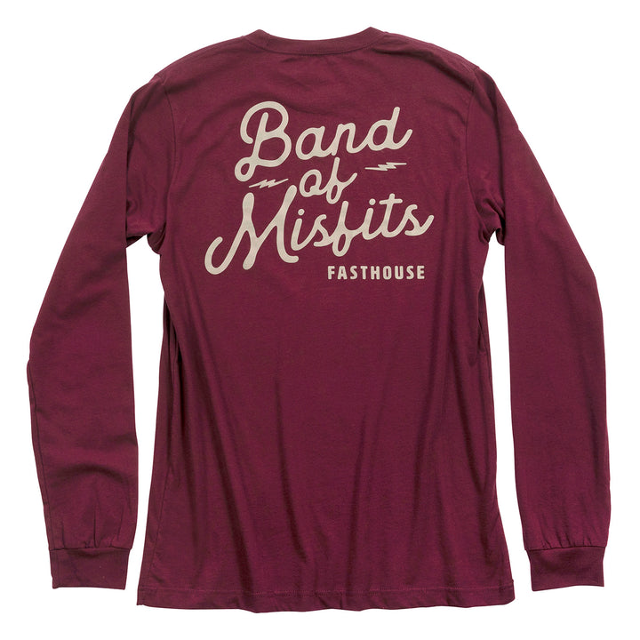 Fasthouse Women's Revival Long Sleeve Tee Maroon - Rear View