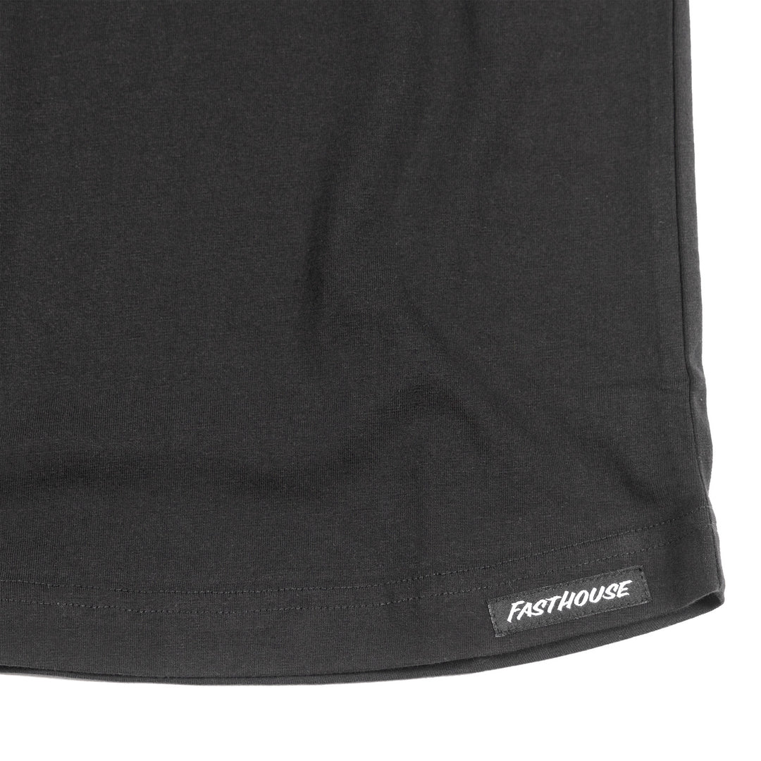 Fasthouse Women's Axiom Tank Black - Close-Up of Tag Sewn into Hem