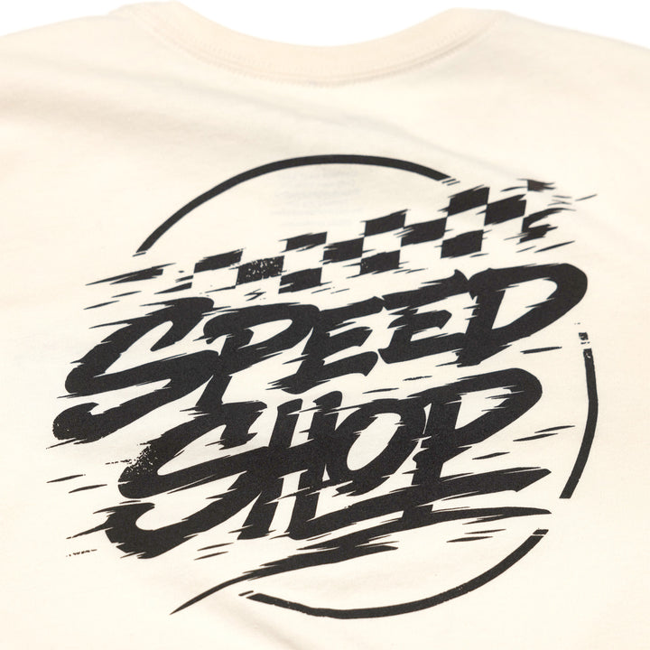 Fasthouse Women's Burner SS Tee Natural - Close-Up of Graphic on Rear