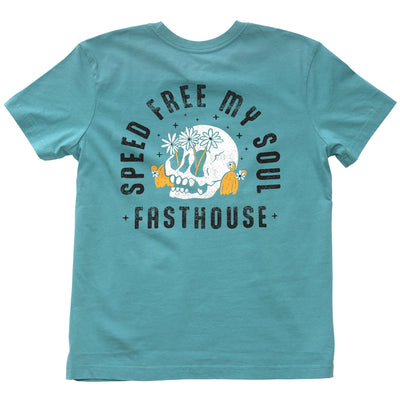 Fasthouse Women's Charmed Tee Blue Spruce - Rear View