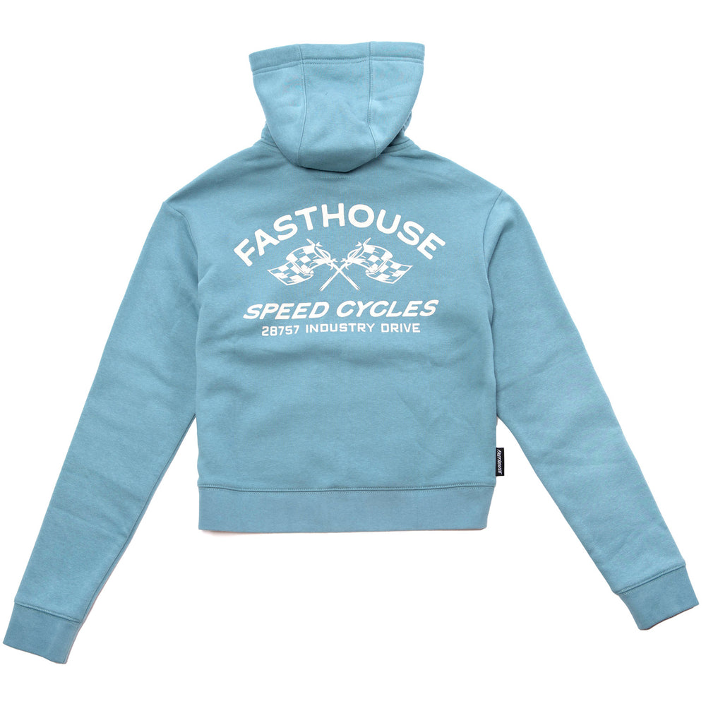 Fasthouse Women's Crown Hooded Zip-Up Denim - Rear View