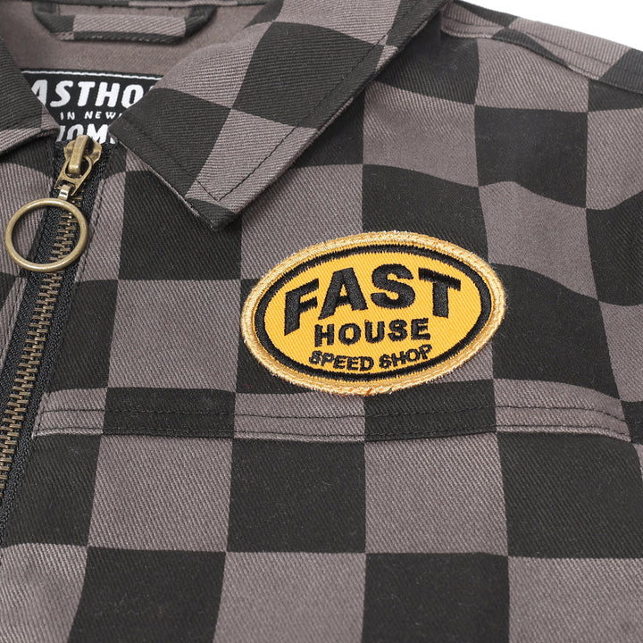 Fasthouse Women's Daisy Jacket Black/Gray - Close-Up of Patch on Front Chest