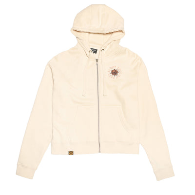 Fasthouse Women's Desert Stars Hooded Zip-Up Chalk - Front View