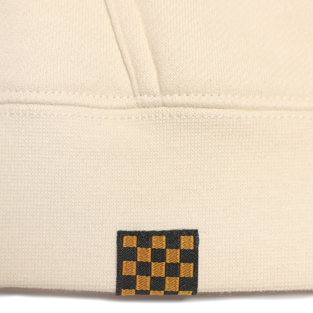 Fasthouse Women's Desert Stars Hooded Zip-Up Chalk - Close-Up of Tag Sewn into Hem