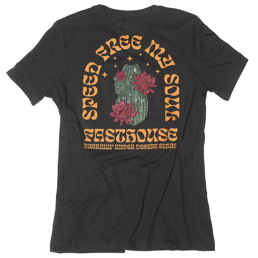 Fasthouse Women's Desert Stars Tee Black - Rear View