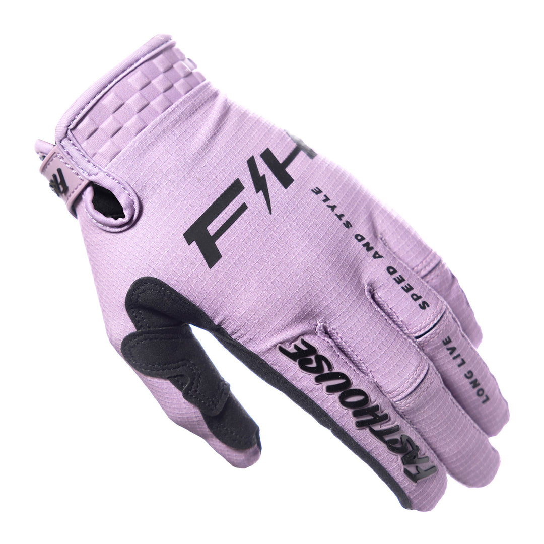 Fasthouse Women's Elrod Nitro Gloves Smokey Lilac - Back of Left Hand