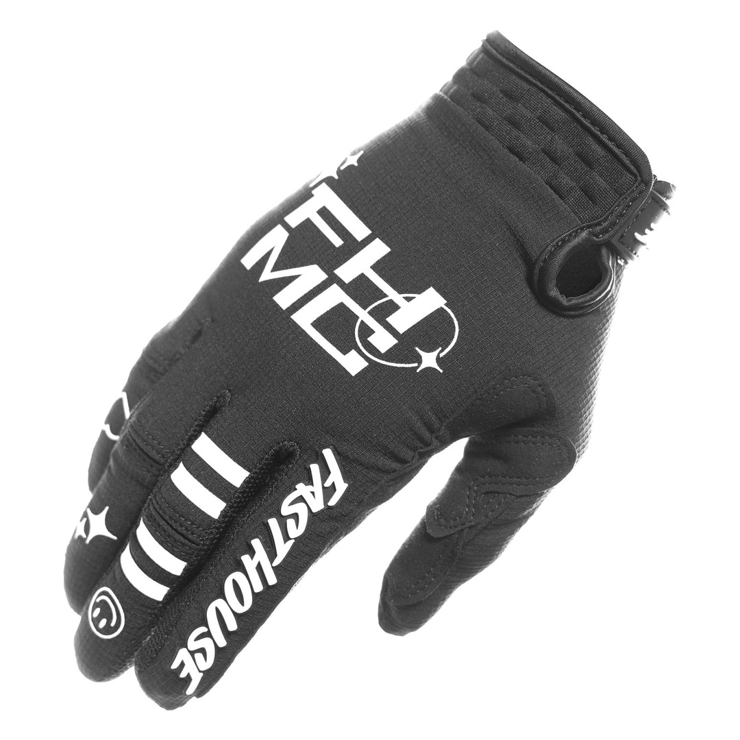 Fasthouse Women's Elrod Xenon Gloves Black - Back of Right Hand