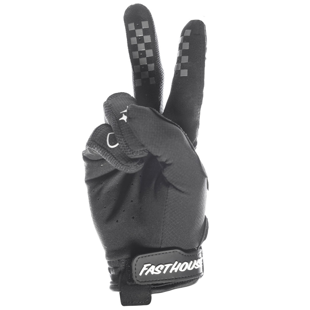 Fasthouse Women's Elrod Xenon Gloves Black - Palm View of Peace Sign