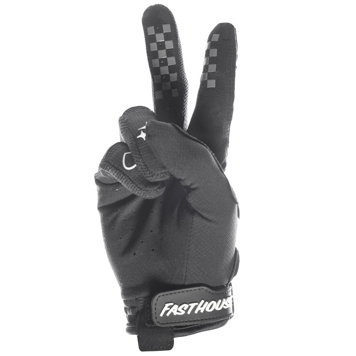Fasthouse Women's Elrod Xenon Gloves Black - Palm View of Peace Sign