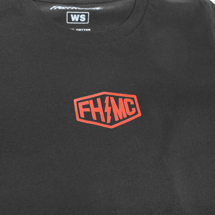 Fasthouse Women's Gibson SS Tee Black - Close-Up of Graphic on Front