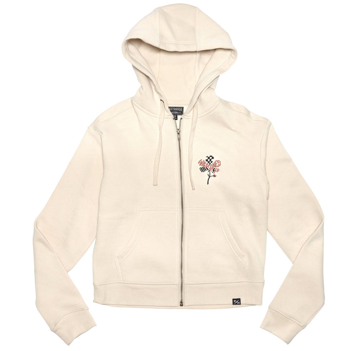 Fasthouse Women's Garden Party Hooded Zip-Up Chalk - Front View