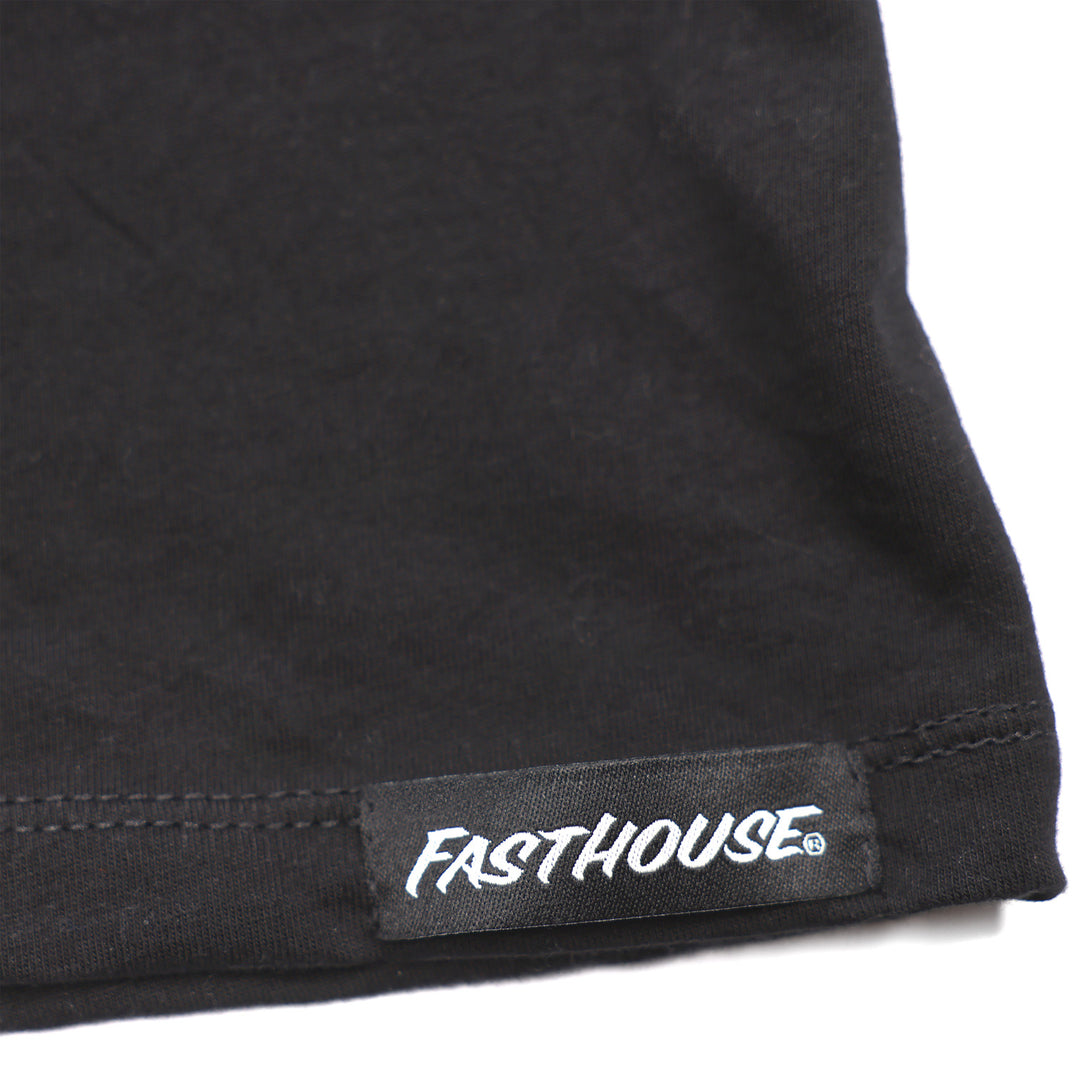Fasthouse Women's Keepsake Tee Black - Close-Up of Tag Sewn into Hem