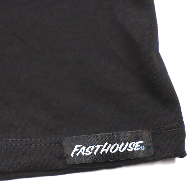 Fasthouse Women's Keepsake Tee Black - Close-Up of Tag Sewn into Hem