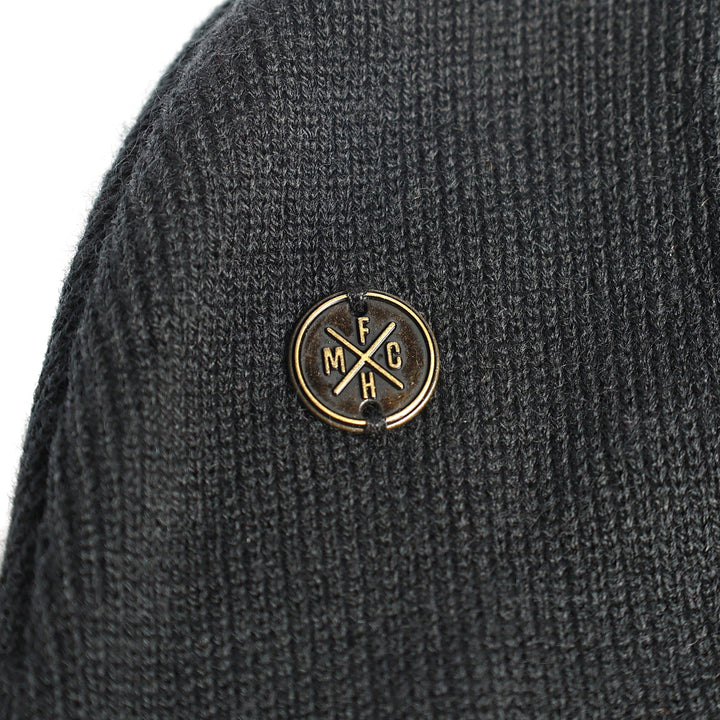 Fasthouse Women's Lucky Beanie - Close-up of Metallic Logo on Front