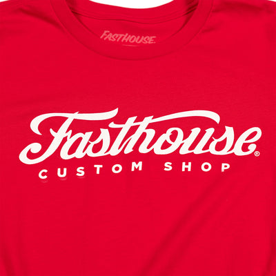 Fasthouse Women's Morris Tee Cardinal - Close-up of Graphic on Front