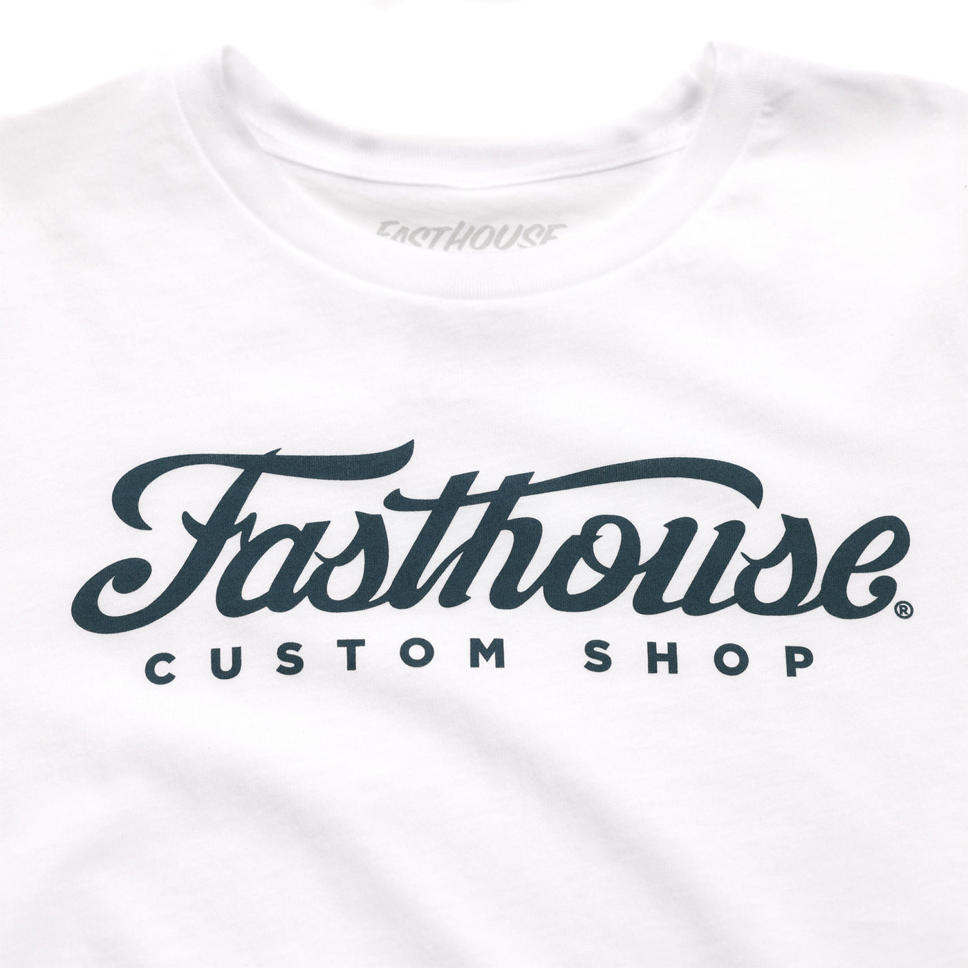 Fasthouse Women's Morris Tee White - Close-Up of Graphic on Front