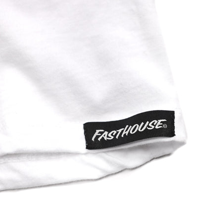 Fasthouse Women's Morris Tee White - Close-Up of Tag Sewn into Hem