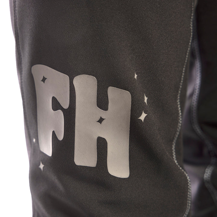 Fasthouse Women's Speed Style Zenith Pant Black - Close-Up of Right Thigh Graphic