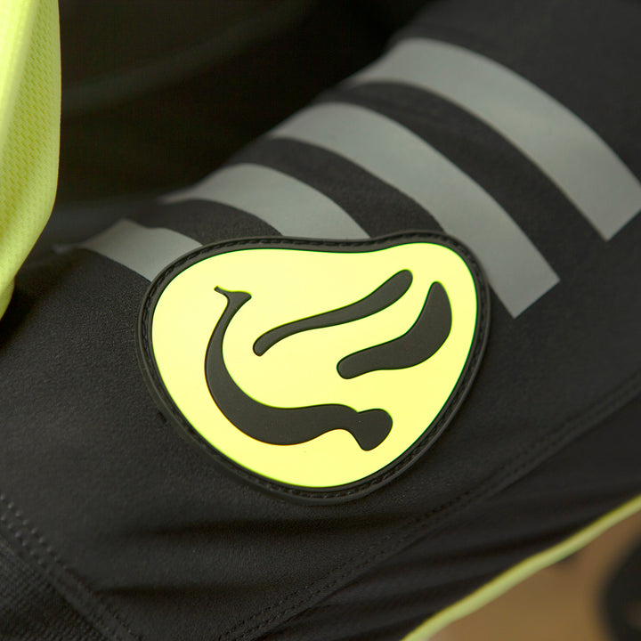 Fasthouse Women's Speed Style Zenith Pant Black - Close-Up of Left Thigh Graphic