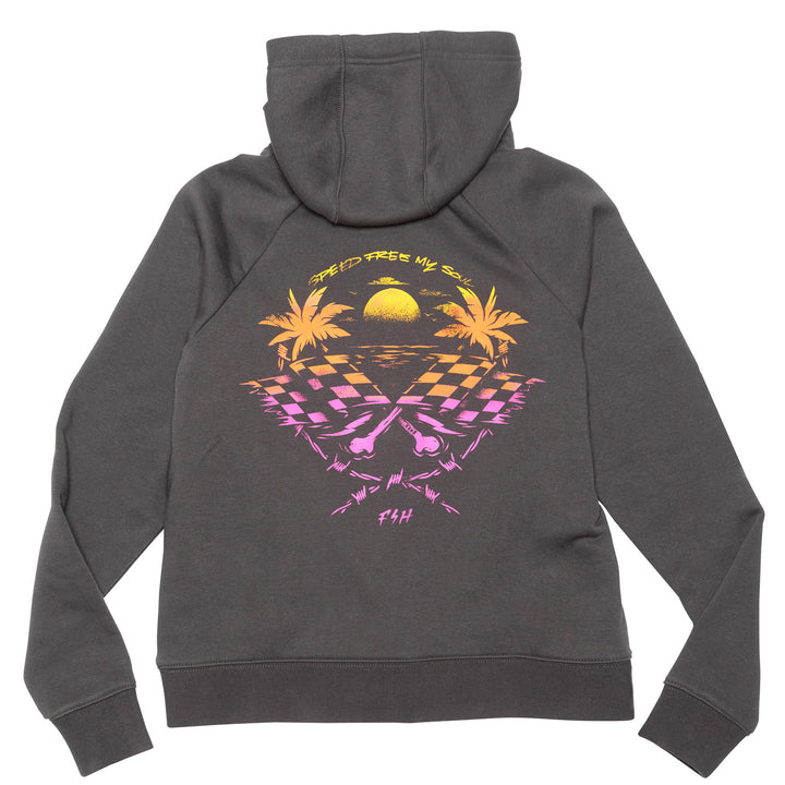 Fasthouse Women's Sun Struck Hooded Pullover Black - Rear View