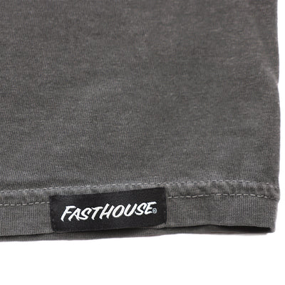 Fasthouse Women's Theory Crop Tee Washed Black - Close-Up of Tag Sewn into Hem