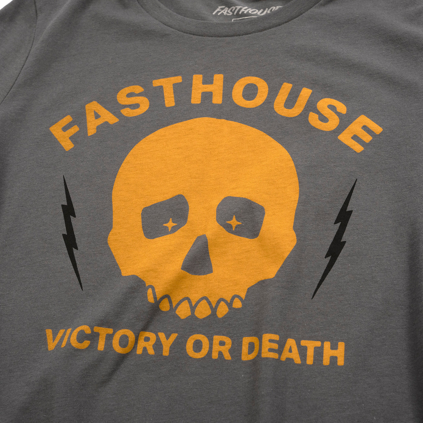 Fasthouse Women's Victory Tee Graphite - Close-up of Graphic on Front