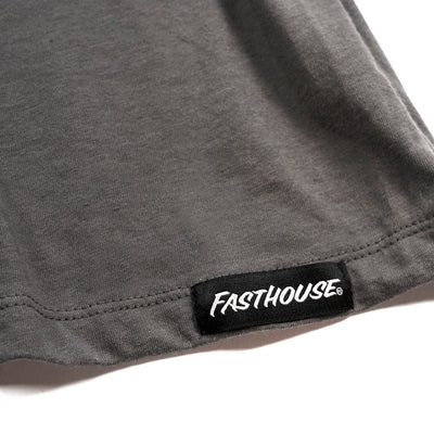 Fasthouse Women's Victory Tee Graphite - Close-Up of Tag Sewn into Hem