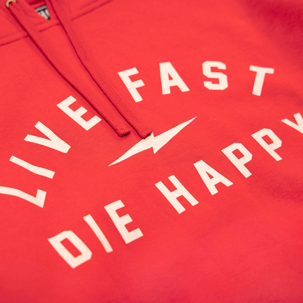 Fasthouse Wired Hooded Pullover Red - Close-Up of Graphic on Front