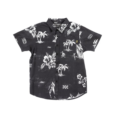 Fasthouse Youth Alani Button-Up Shirt Black - Front View